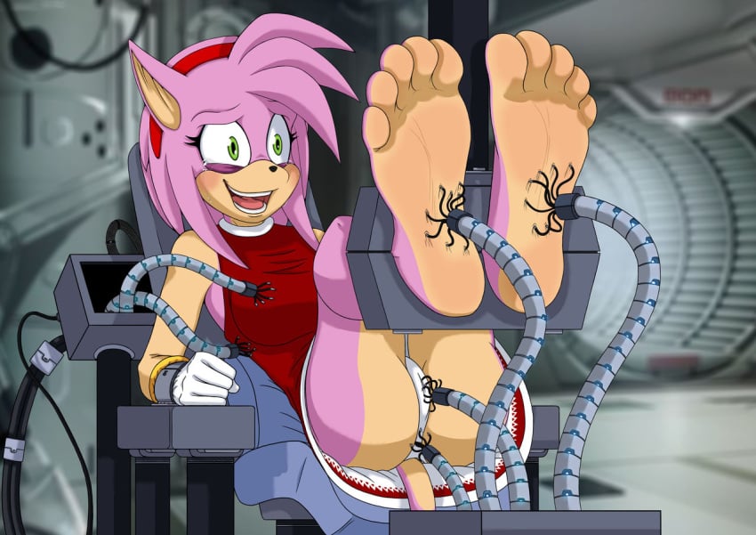 5_toes amy_rose ass dazidentevil feet female furry laugh machine panties sega soles sonic_(series) sonic_the_hedgehog_(series) tears tickle_fetish tickle_torture tickling tickling_feet tickling_pussy upskirt