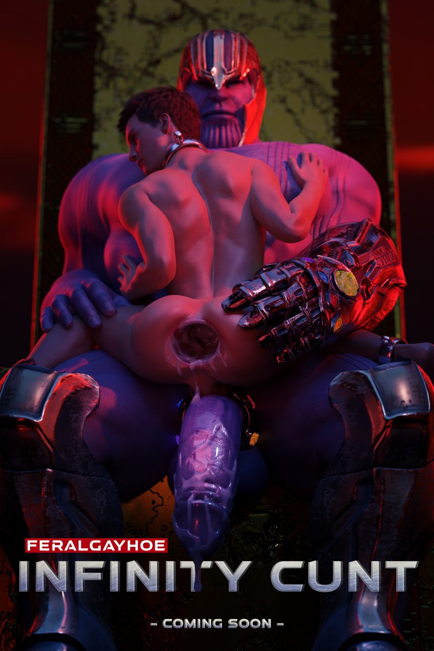 anus ass balls bara big_penis cock_ring cum feralgayhoe gay male male/male male_nipples male_only manly marvel marvel_comics mature_male muscular_male nipples nude penis peter_parker purple_skin size_difference spider-man spider-man_(series) teen_boy thanos