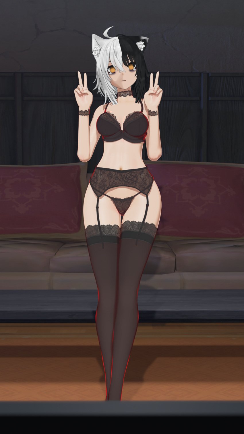 anri_hollow hairsplit hollowsouls lingerie pinup pose shy