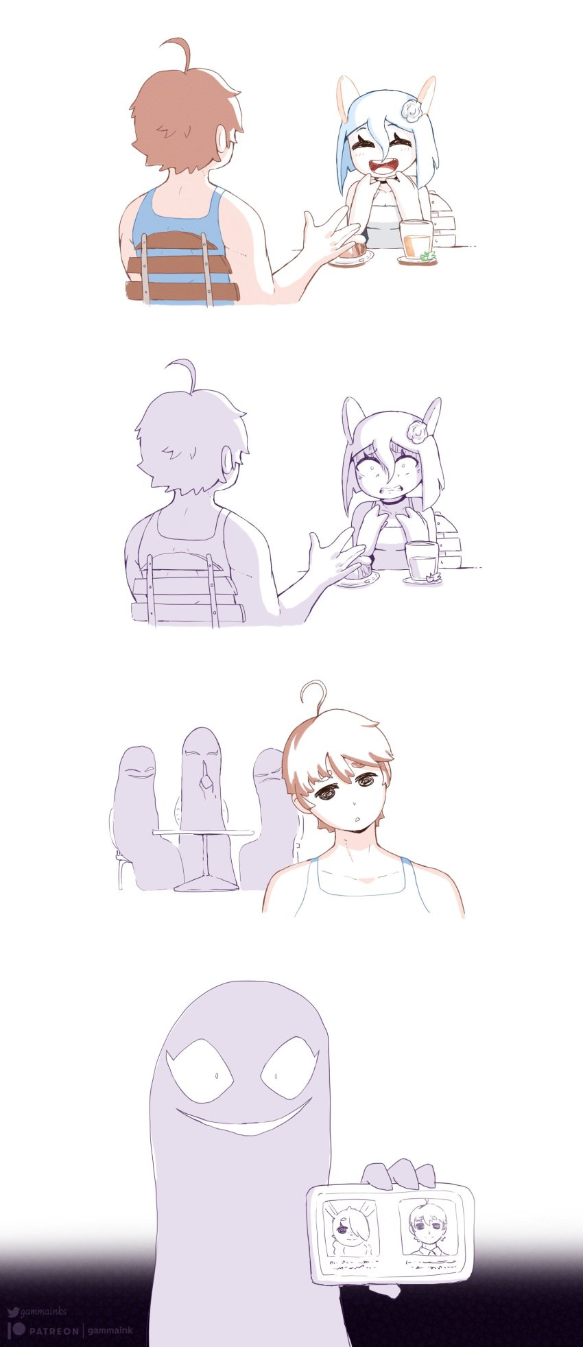 comic dylan_(gammainks) eevee eeveelution evil_smile gammainks happy hi_res kirlia mandy_(gammainks) nintendo pokemon pokemon_(species) scared shadowy_figure stern_partner_(gammainks) tragic_backstory valerie_(gammainks)