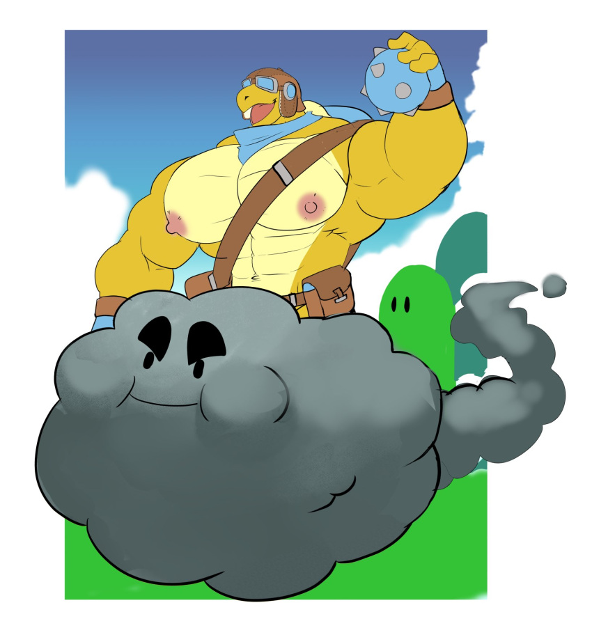 bara bara_ass bara_tiddies bara_tits barazoku big_ass big_balls big_breasts big_butt big_nipples big_penis big_thighs blue_boots blue_gloves blue_shell blue_thong boots breasts cloud comission demondragoncyan gloves himbo koopa koopa_troopa male man_tits man_titties mario_(series) muscular muscular_arms muscular_legs muscular_male muscular_pecs muscular_thighs outdoors pecs pectorals shell short_tail super_mario_bros. tail thong