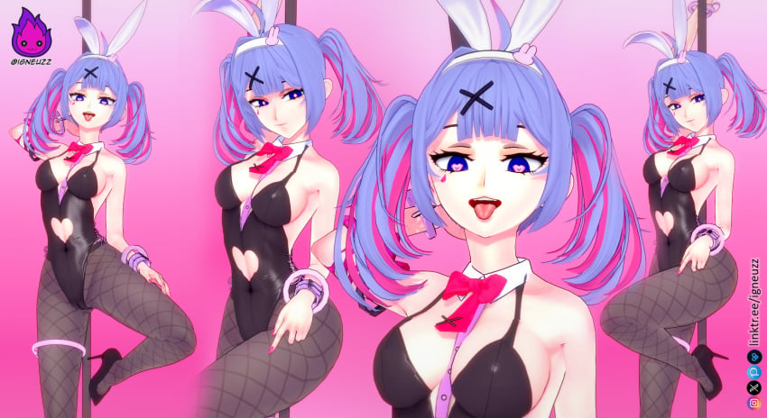 1girls 3d black_pantyhose blue_eyes blue_hair bow bowtie breasts bunny_ears bunnysuit clothed clothed_female clothing commission female female_human female_only gumroad hatsune_miku igneuzz igneuzz_set light-skinned_female light_skin lingerie lingerie_bra lingerie_only lingerie_panties medium_breasts mv_character no_anus no_ass no_nipples no_penetration no_penis no_visible_genitalia pantyhose ponytail ponytails rabbit_ears rabbit_hole_(deco*27/caststation) rabbit_hole_(vocaloid) smile solo stripper stripper_pole vocaloid