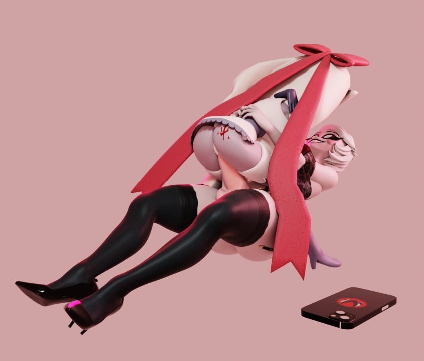 3d ass ass_focus big_ass bubble_ass bubble_butt busty cheating cucked_by_futa cuckquean curvaceous dress fat_ass female femdom futa_on_female futanari garter_straps hazbin_hotel heperson high_heels long_hair milf netorare panties rosie_(hazbin_hotel) skirt stockings thick_thighs thighs upskirt vaggie_(hazbin_hotel) voluptuous yuri