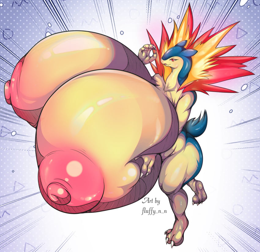 anthro breasts_bigger_than_head comission dragon fluffy_n_n furry hyper milf pokemon pokemon_(species) typhlosion