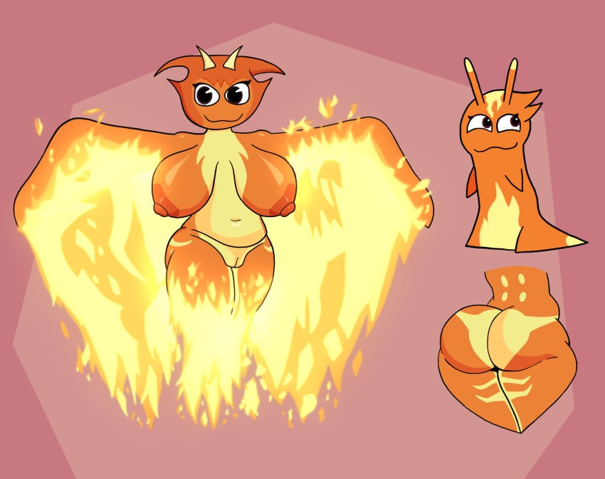 (slugterra) 1girls anthro burpy_(slugterra) chubby_female female fire megamorph naked orange_body orange_skin slug slugterra verisart