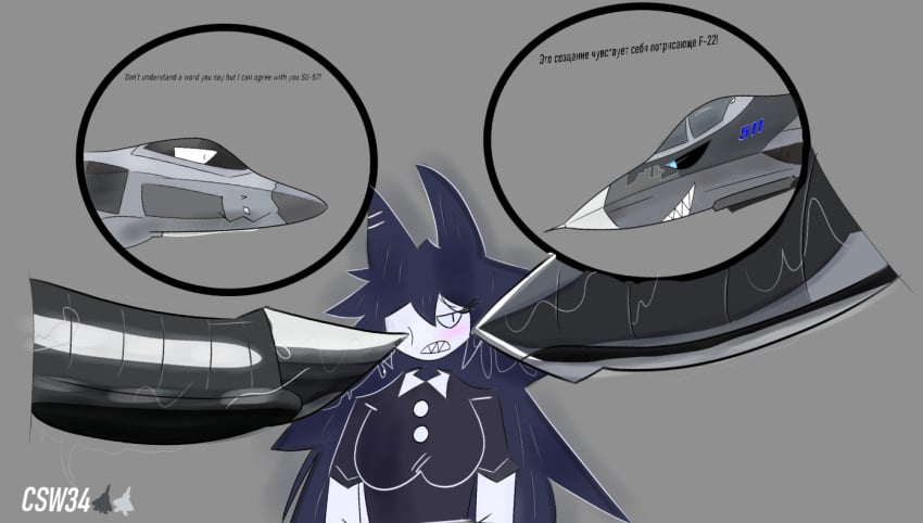 1girls 2boys :3 background big_breasts black_hair black_shirt blue_eyes blush blushing_female bodily bodily_fluids bodily_fluids_drip breasts cum cumming dick dicks dire_aircraft dire_machine dire_vehicle drool drooling erect erect_penis erection eyelashes f-22 f-22_raptor female feral fighter_jet fundamental_paper_education gentials hair hi_res huge_cock ivxair3p jet living_machine long_hair looking_at_partner looking_at_penis looking_pleasured machine mechanophilia miss_circle miss_circle_(fundamental_paper_education) number numbers penis_on_face plane precum precum_drip russian russian_text sharp_teeth smiling smiling_at_partner su-57 sweat sweatdrop sweating talking talking_to_another teacher teasing teasing_penis text text_bubble vehicle what