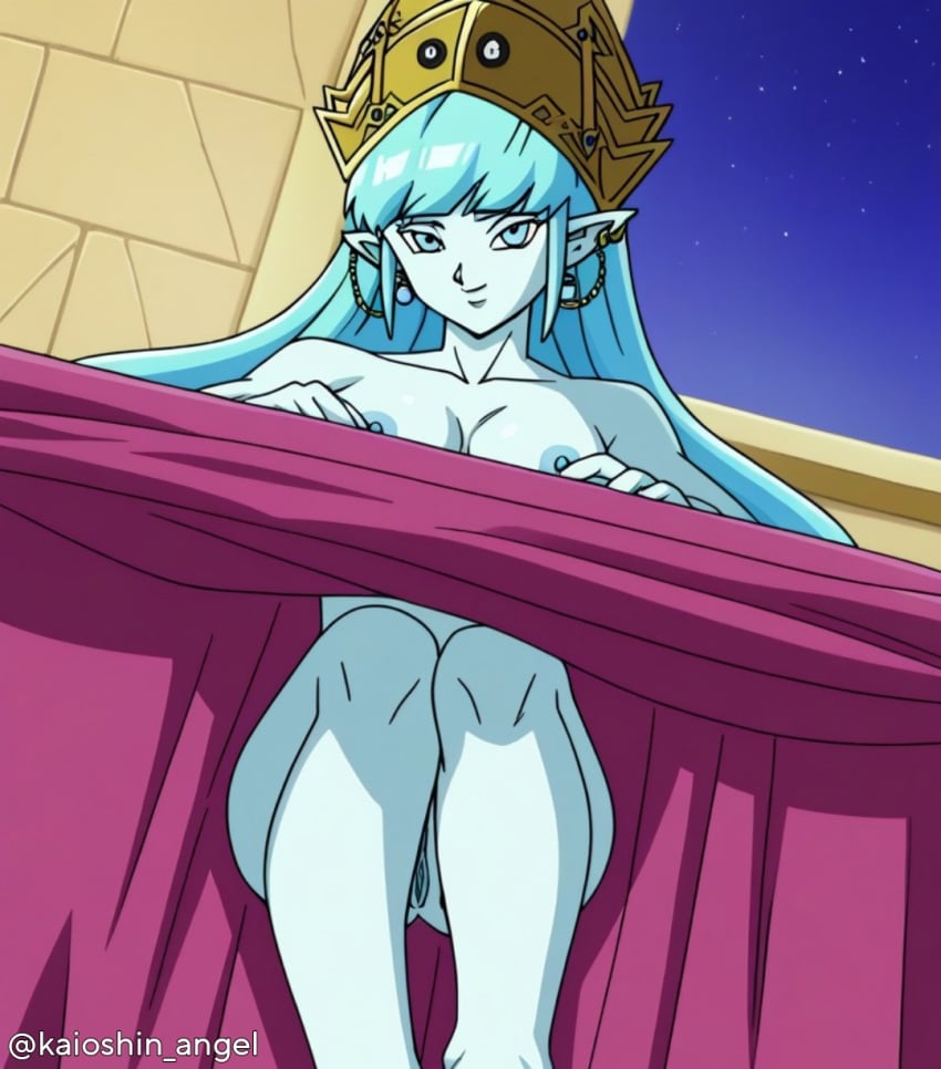 aeos agios ai_generated aios aiosu blue_body blue_eyes blue_hair dragon_ball dragon_ball_heroes goddess henry kaioshin_angel ladyaeos large_breasts perfect_body pointy_ears super_dragon_ball_heroes time_power_unleashed_form_(dragon_ball)