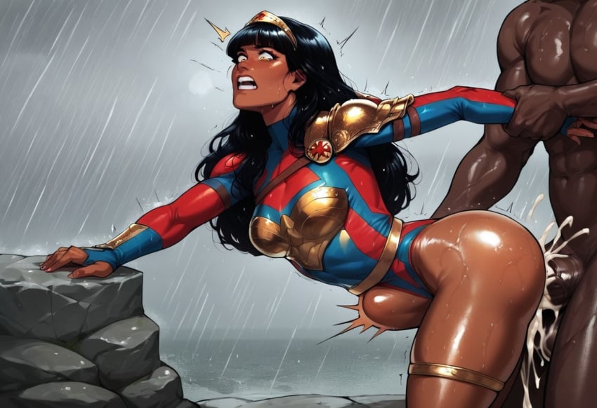 ai_generated black_hair brazilian_female dark-skinned_male dc dc_comics huge_cock hyper_penis interracial stomach_bulge vaginal_penetration vaginal_sex will_of_ai yara_flor