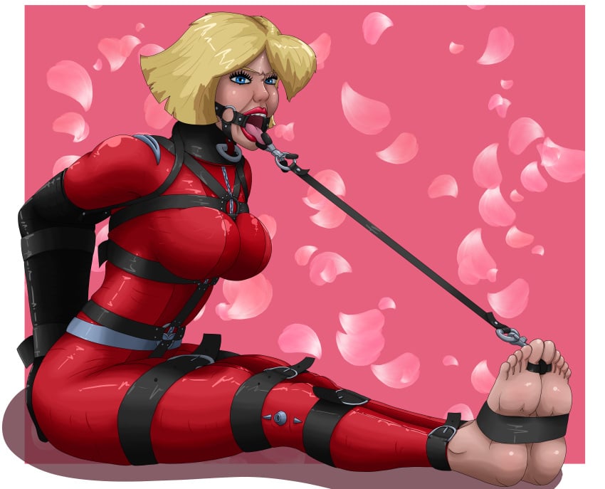 armbinder blonde_hair blue_eyes bondage bound bound_toes clover_(totally_spies) collar female female_only femsub fully_clothed gag meowitzher open_mouth open_mouth_gag png shiny_clothes tight_clothing tongue tongue_bondage tongue_forced_out tongue_gag tongue_out totally_spies