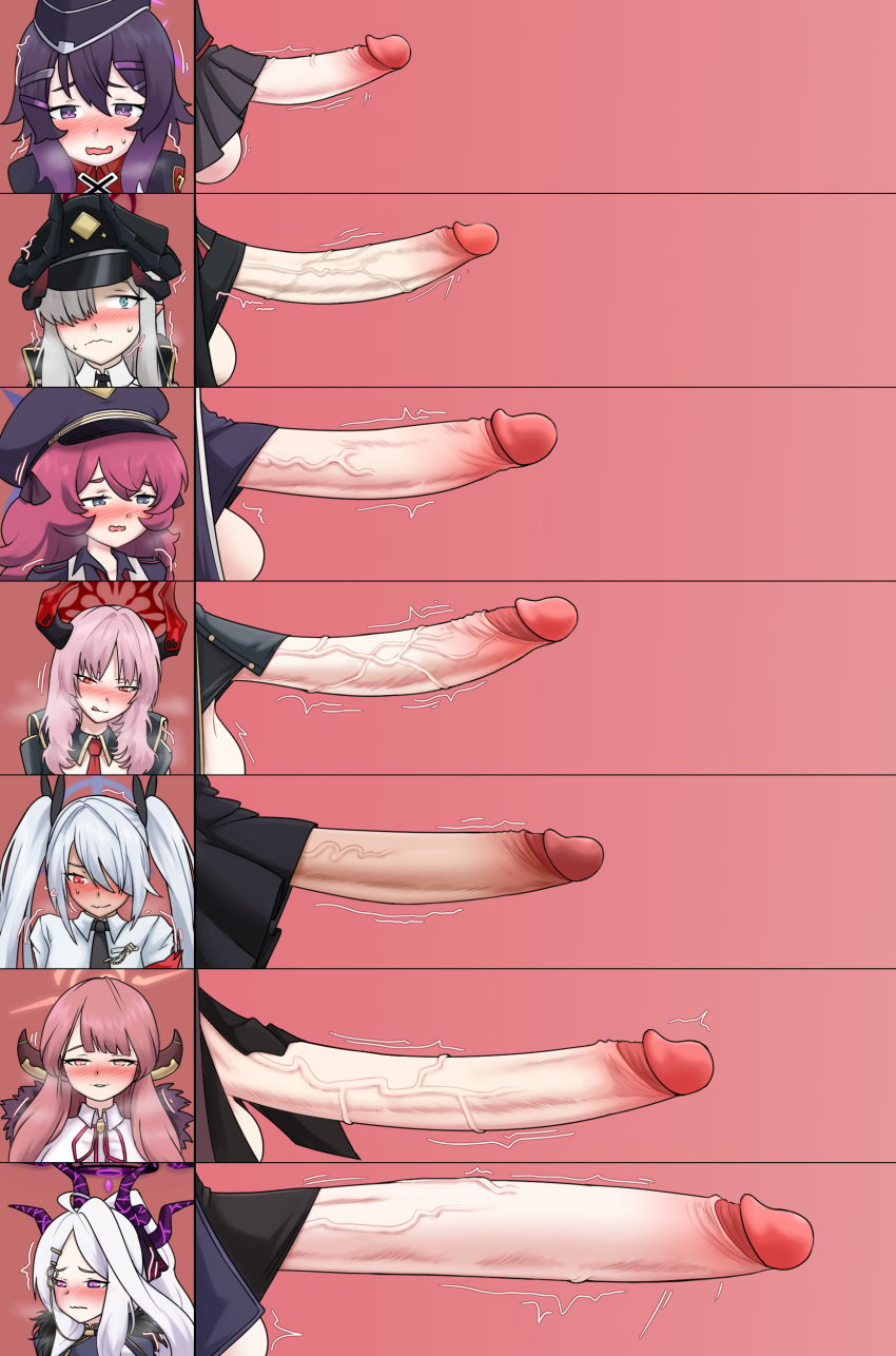 aroused aru_(blue_archive) blue_archive chart dark-skinned_futanari erection futa_only futanari haruka_(blue_archive) hina_(blue_archive) horns huge_cock iori_(blue_archive) iroha_(blue_archive) light-skinned_futanari long_penis makoto_(blue_archive) nodachinsfw penis_chart penis_comparison penis_size_chart penis_size_difference satsuki_(blue_archive) shiromi_iori size_chart veiny_penis