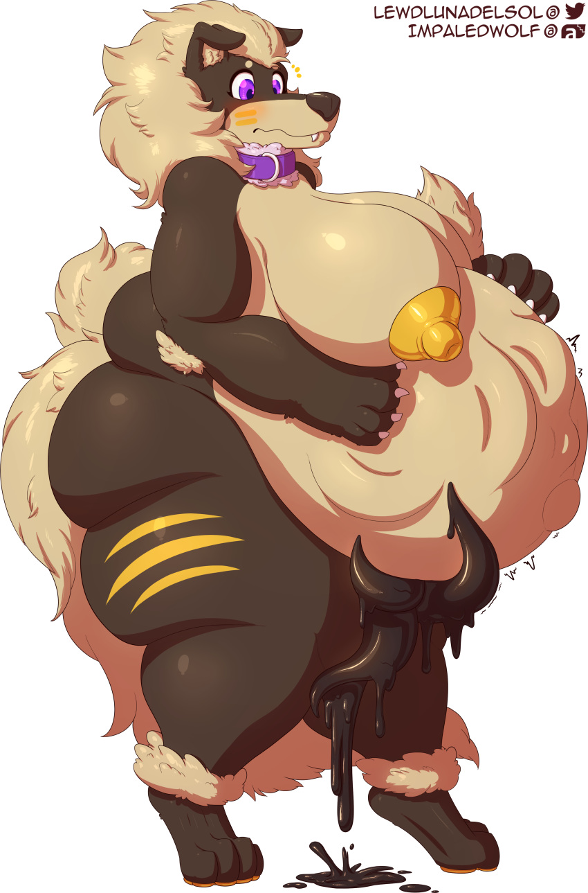 1girls 2019 2_tails absurd_res alpha_channel alternate_color anthro arcanine ass belly big_belly big_breasts big_butt birth blush breasts buizel canine chubby collar digital_media_(artwork) distension female fetal_movement fur furry fusion goo goo_tentacles hi_res huge_breasts huge_butt hybrid impaledwolf living_latex luna_(buizanine) multi_tail nintendo nipples original_character otter overweight overweight_female paws pokemon pokemon_(species) pokemon_dppt pokemon_rgby pregnant purple_eyes simple_background solo stomach_bulge tentacle text thick_thighs transparent_background video_games watermark wide_hips