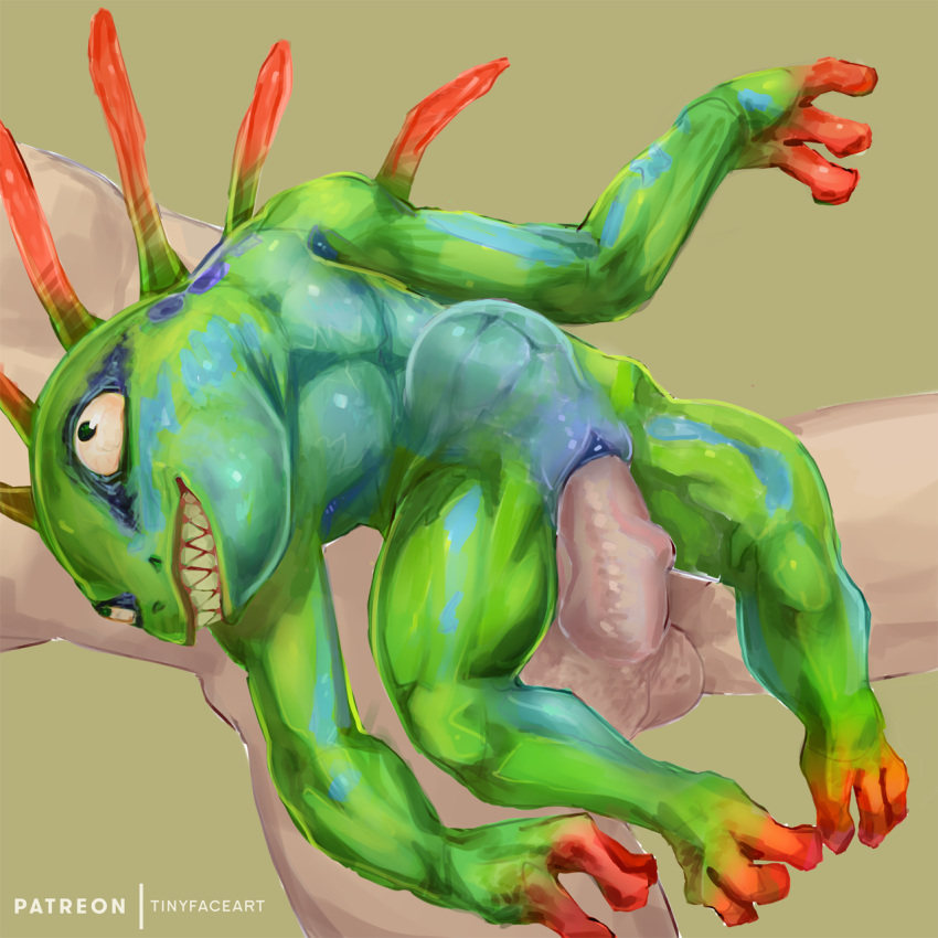 1:1 amphibian anthro blizzard_entertainment erection faceless_male female grin group hi_res human human_on_anthro humanoid interspecies larger_male male male_penetrating mammal murloc nude penetration penis pussy sex sharp_teeth size_difference smaller_female smile stomach_bulge straight teeth tinyfaceart vaginal_penetration vein video_games warcraft