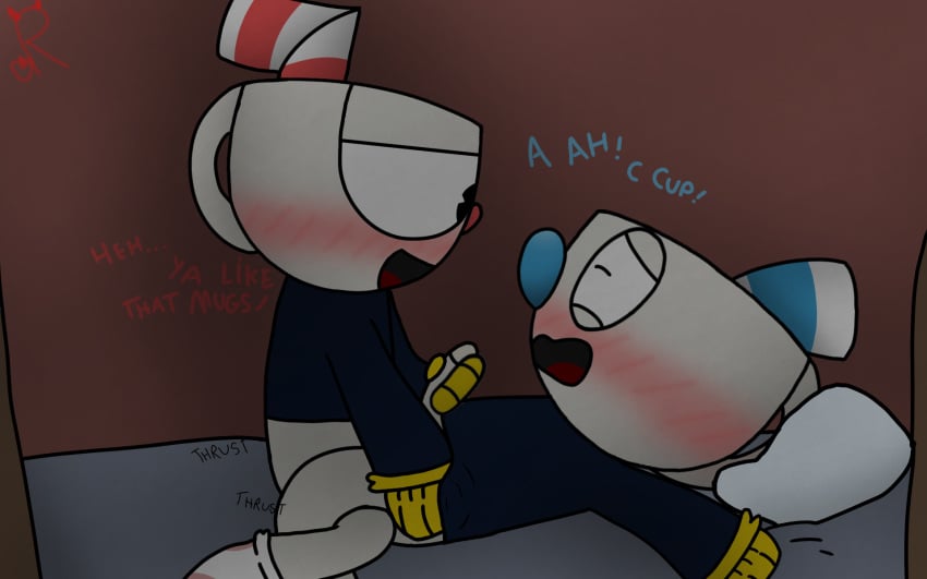 bedroom brothers cuphead cuphead_(game) gay incest male mugman night sex