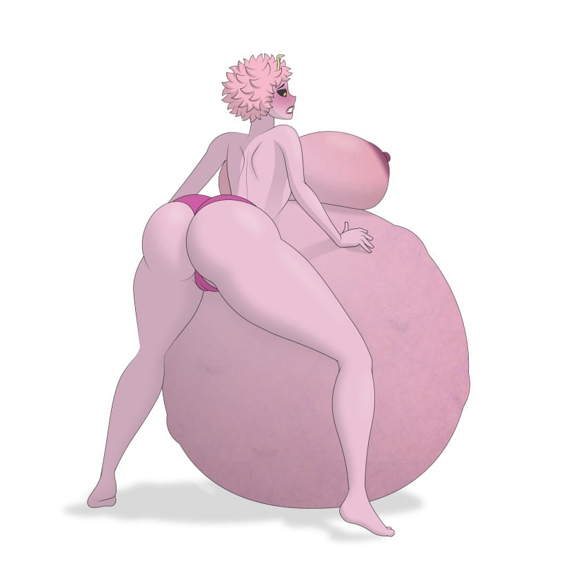 1girls backpussy belly belly_visible_through_legs big_belly captaincapitalism female female_only fetal_movement hyper hyper_belly hyper_pregnancy mina_ashido my_hero_academia pink_skin pregnant ready_to_pop shounen_jump solo standing tagme topless topless_female