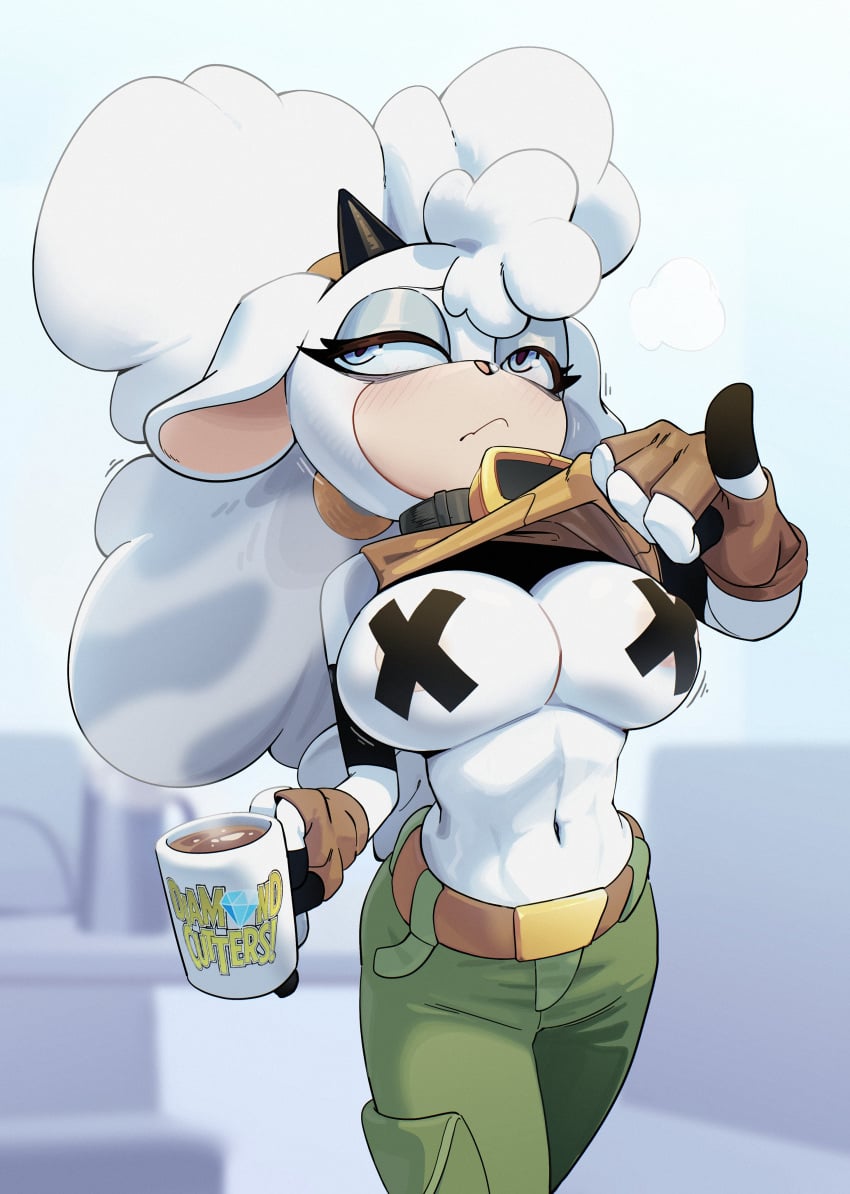 1girls anthro anthro_female anthro_only anthrofied blue_eyes covered_nipples feliscede female female_focus female_only fur furry furry_female idw_publishing lanolin_the_sheep pasties sega shirt_lift solo sonic_(series) sonic_the_hedgehog_(comics) sonic_the_hedgehog_(idw) sonic_the_hedgehog_(series) wool_(fur)
