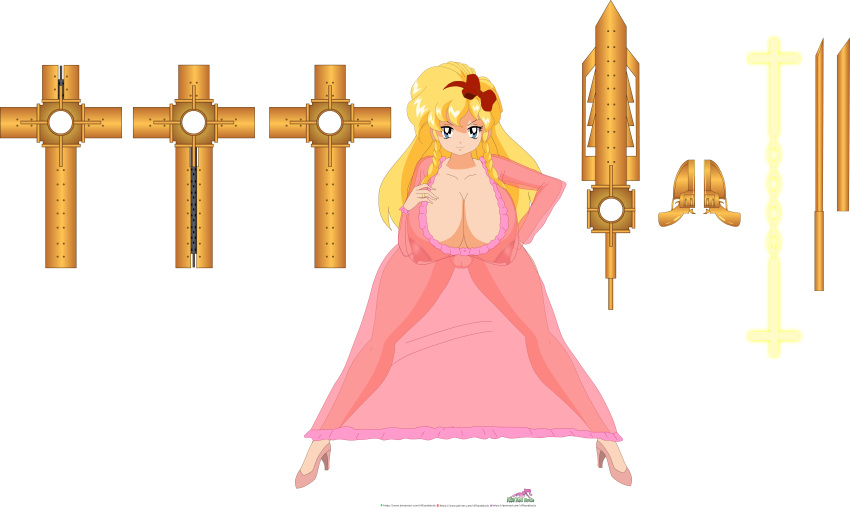 areolae castlevania chokutou commission cross dk female gun high_heels machine_gun maria_renard milf nightgown nipples pistol pumps pussy riffsandskulls rocket_launcher rondo_of_blood solo sword weapon wedding_ring