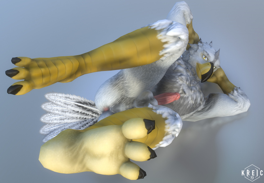 1boy 2019 3d accipitrid accipitriform anthro anus avian balls ballsack bird eagle feathers feet foreskin hi_res humanoid_penis intact kreic looking_at_viewer male male_only penis plantigrade presenting retracted_foreskin scrotum solo testicles uncut veiny_penis yellow_eyes