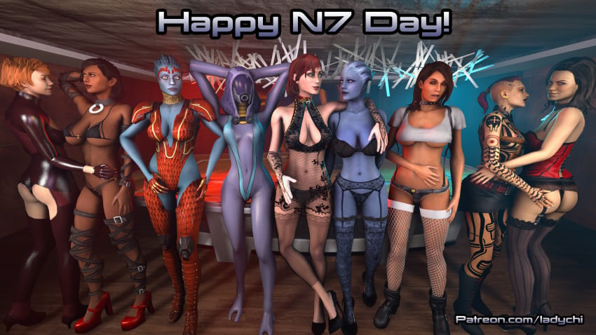 3d 6+girls 9girls alien alien_girl asari ashley_williams ass big_ass big_breasts big_butt black_hair blue_skin boots bra bubble_ass bubble_butt cleavage cleavage_cutout clothed clothed_female clothing commander_shepard curvaceous curves curvy female female_only femshep fishnet_legwear fishnet_stockings fishnets heel_boots high_heel_boots high_heels human jack_(mass_effect) jane_shepard kelly_chambers ladychi large_ass large_breasts legs legwear liara_t'soni lingerie mass_effect mass_effect_2 mass_effect_3 medium_hair miranda_lawson multiple_girls partially_clothed pose posing purple_skin quarian red_hair samantha_traynor samara shirt short_hair source_filmmaker subject_zero tali'zorah_nar_rayya thick thick_legs thick_thighs underwear video_games voluptuous watermark wide_hips