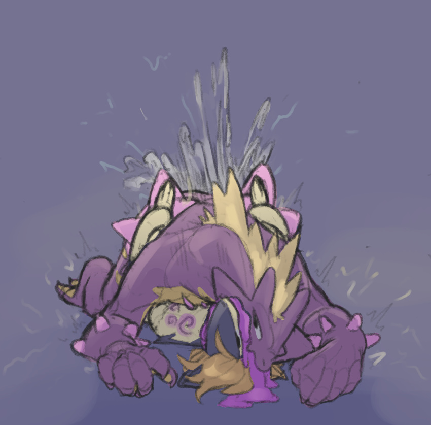 2019 amped_toxtricity anthro asbie bodily_fluids cum cum_inside digital_media_(artwork) duo fur furry genital_fluids hair hi_res kissing male male/male male_only mane multicolored_body nintendo pokémon_(species) pokemon pokemon_(species) pokemon_gsc pokemon_ss purple_body purple_scales quilava reptile scales scalie sex simple_background spikes thisishel toxtricity two_tone_body video_games