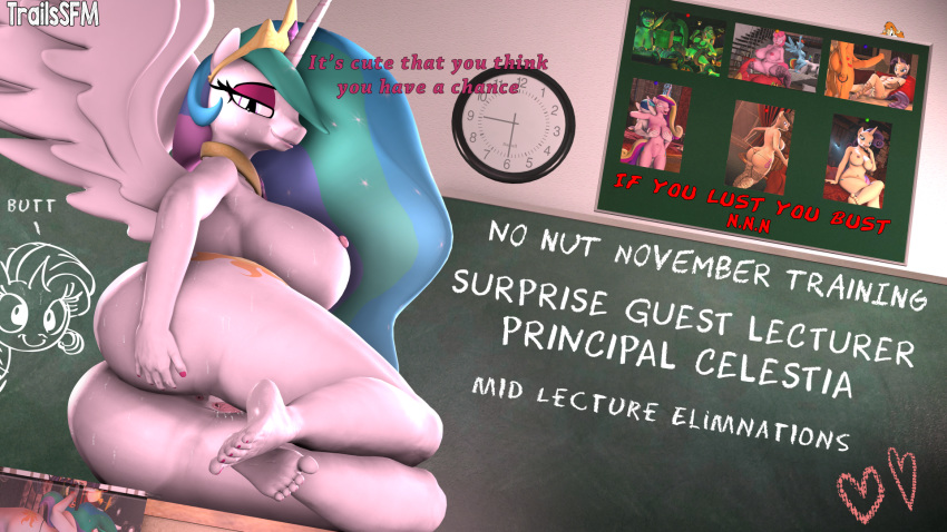 3d classroom friendship_is_magic my_little_pony princess princess_celestia_(mlp) pussy smooth_skin tagme trailssfm