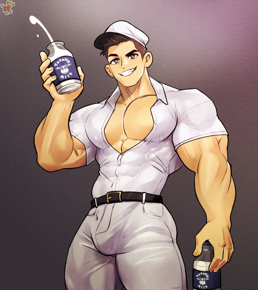 bara bulge clothing flaccid francis_mosses kingdom_velvet male male_only milkman muscular_male solo solo_focus solo_male that's_not_my_neighbor tight_clothing