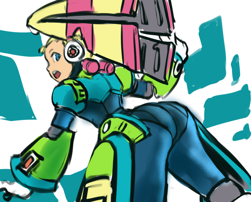 1girls android ass bent_over dgrp mega_man mega_man_x pallette petite robot robot_girl