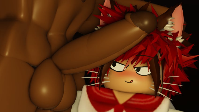 2boys 3d balls big_penis blush cat_ears catboy clothed dark-skinned_male dark_background dark_skin femboy femboysub gay looking_at_penis male male/male male_only multicolored_hair neko-jan nude_male penis red_brown_hair roblox robloxian sailor_uniform school_uniform self_upload sillynekojancat smile smirk spiky_hair tagme tongue whiskers