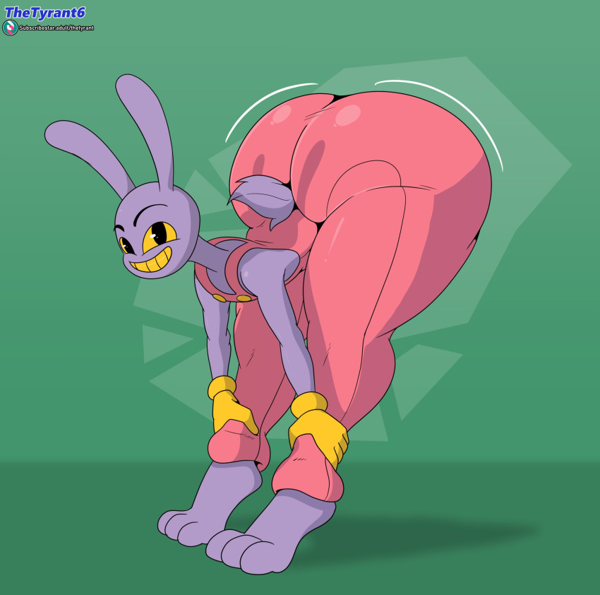 1boy anthro better_version_at_source big_butt big_thighs bunny fur furry jax_(the_amazing_digital_circus) male male_only purple_body rabbit smile smiling solo tail the_amazing_digital_circus thetyrant thick_ass thick_legs thick_thighs toony yellow_eyes