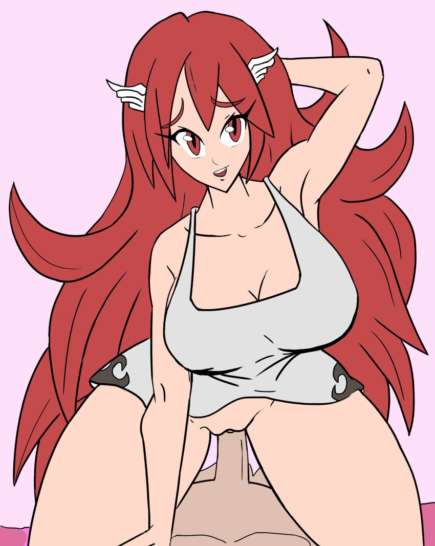 1boy breasts cleavage clothed_female_nude_male cordelia_(fire_emblem) cowgirl_position female fire_emblem fire_emblem_awakening happy_sex large_breasts long_hair looking_at_viewer milf nightgown nintendo no_bra no_panties no_underwear pov pussy red_eyes red_hair redfoil sex straddling straight tagme vaginal_penetration very_long_hair