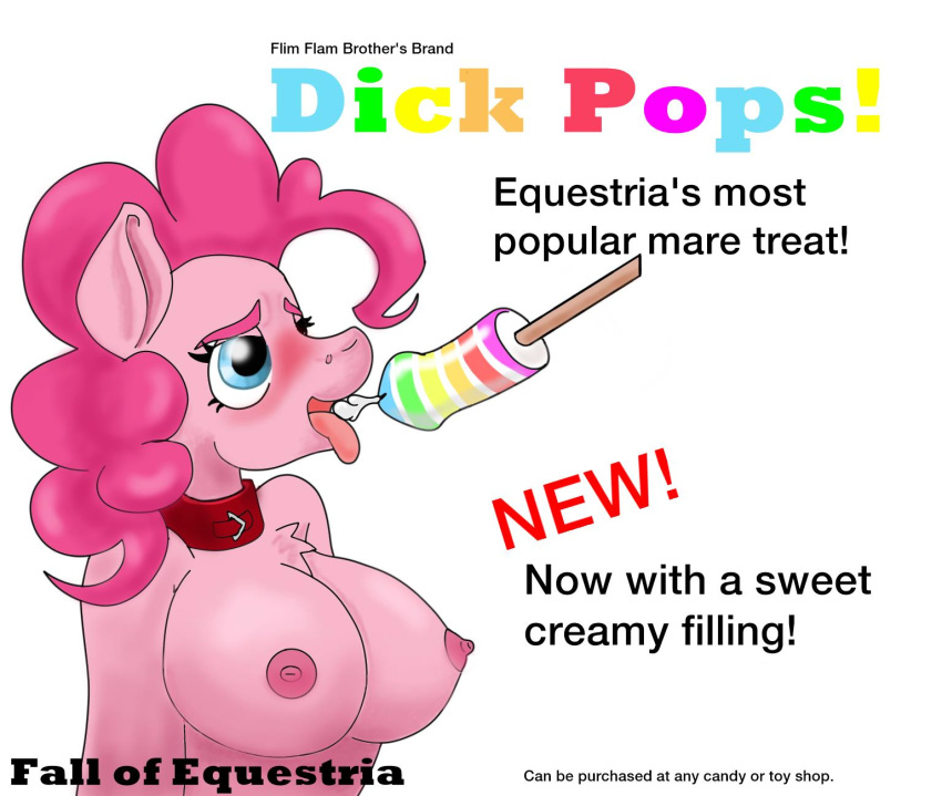 2017 anthro bodily_fluids breasts collar cum fall_of_equestria female food food_play friendship_is_magic genital_fluids hi_res my_little_pony nude pinkie_pie_(mlp) polar_puff puff straight_hair submissive