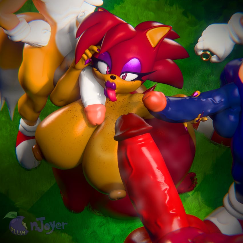 1girls 3boys 3d 3d_(artwork) big_ass big_balls big_boobs big_breasts big_butt big_penis big_thighs bimbo bimbo_anthro bimbo_body bimbo_lip bimbo_lips blender blender_(software) blender_eevee cozy_rael foursome furry huge_ass huge_breasts huge_butt huge_cock huge_penis knuckles_the_echidna laya_(cozyrael) lipstick lipstick_mark lipstick_on_penis lipstick_smear mobian_(species) mobian_echidna mobian_fox mobian_hedgehog oc original original_character original_characters outdoors plumenjoyerse sega sonic_(series) sonic_the_hedgehog sonic_the_hedgehog_(series) tails tails_the_fox team_sonic