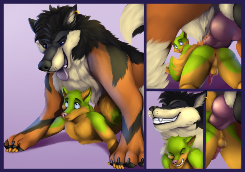 2boys all_fours alternate_color anatomically_correct anatomically_correct_genitalia anatomically_correct_penis animal_genitalia animal_penis anthro anthro_on_feral anthro_penetrated arcanine ass awkore black_fur canine canine_penis clenched_teeth doggy_style duo erection feet feral feral_penetrating feral_penetrating_anthro from_behind_position furry gay green_fur half-closed_eyes interspecies jonas-puppeh knot knotting large_insertion larger_feral larger_male male male_only male_penetrated male_penetrating male_penetrating_male mammal nintendo nude orange_fur original_character paws penetration penis pokemon pokemon_(species) pokemon_rgby purple_border sex sheath size_difference smaller_anthro smaller_male source_request stretching teeth testicles video_games wolf x-ray yaoi zoophilia