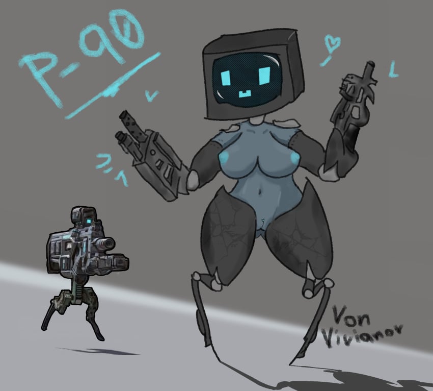 borderlands borderlands_3 breasts gun_with_legs humor robot robot_girl vonvivianov