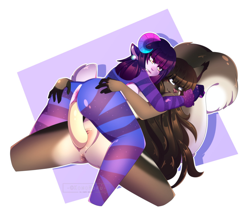 anthro couple_(disambiguation) dildo double_dildo double_penetration double_sided_dildo duo female female/female hi_res konomofu long_tail pairing penetration pussy sex sex_toy vaginal_penetration yuri