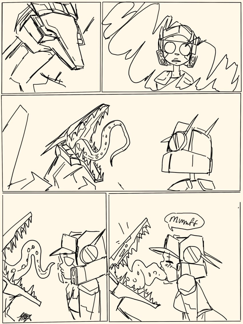 bigger_male comic comic_panel kinky kissing_tongue large_tongue opening_mouth robot_sex sex size_difference smaller_female soundblaster soundblaster_(oc) sparkplug star-the-skeleton text transformers transformers_prime wip