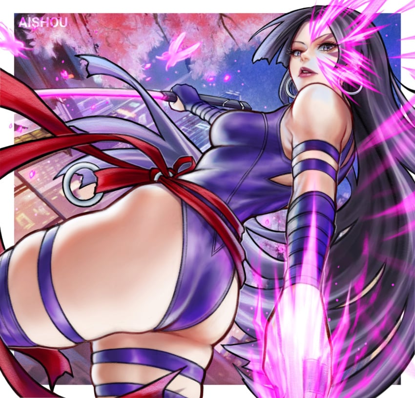 1girls aishou_shuppan ass ass_focus big_ass female female_only low-angle_view marvel_rivals psylocke psylocke_(marvel_rivals) vengeance_psylocke