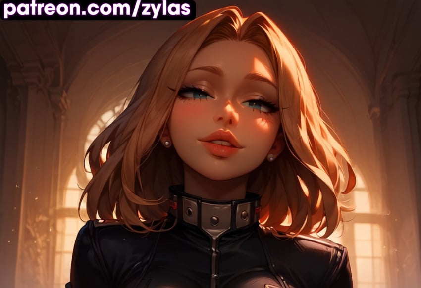 ai_generated big_breasts blush boku_no_hero_academia camie_utsushimi cleavage hero_outfit_(mha) looking_at_viewer my_hero_academia portrait ryuuziken01 schoolgirl smile