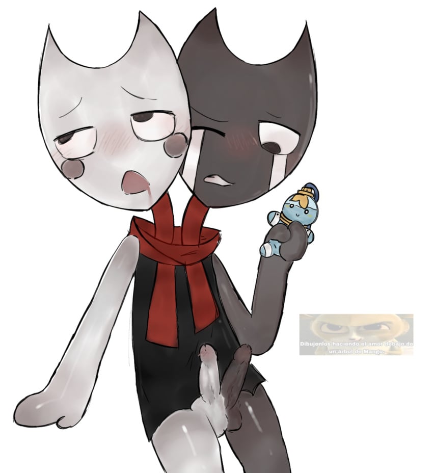 2males blush dandys_world dicks drooling fagent(dandy's oc) plushie razzle_and_dazzle_(dandy's_world) world