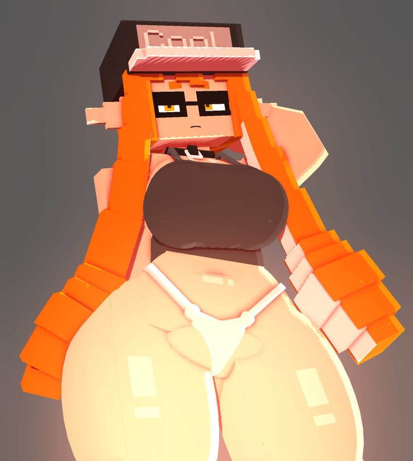 1girls 3d 3d_(artwork) big_breasts black_tank_top blush breasts choker collar coresvoid curvy curvy_body curvy_female curvy_figure digital_media_(artwork) female female_only hi_res horny horny_female inkling inkling_girl mine-imator minecraft nintendo oc open_mouth orange_eyes orange_hair original_character pointy_teeth shadow sharp_teeth smooth_skin solo splatoon splatoon_2 tank_top tentacle_hair thick_thighs thigh_highs thighs white_panties wide_hips wooden_wall