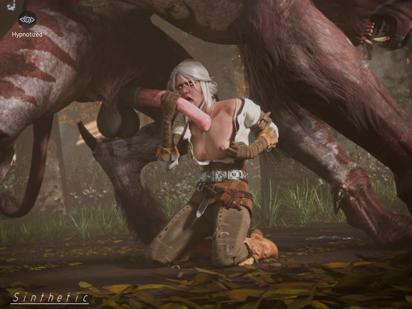 1boy 1boy1girl 1girls 1monster 3d ballsack belt blender blender_(software) boots breasts_out cd_projekt_red ciri clothing eyeshadow femsub fiend_(the_witcher) forced_oral fur gameplay_mechanics glowing_eyes horny horsecock hypnosis interspecies large_balls large_penis large_testicles licking licking_penis maledom mind_control monster personality_change precum precum_drip red_eyes scar_on_face servicing_from_below shirt_pull sinthetic size_difference sword tail the_witcher_(series) the_witcher_3 the_witcher_3:_wild_hunt undressing watermark white_hair zoophilia