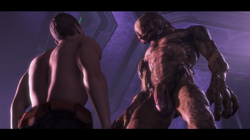 3d abs alien balls biceps circumcised gay halo halo_(series) hi_res human interspecies male male/male male_only mammal microsoft muscular muscular_male nipples nude obliques pecs penis ribs rooking sangheili scalie serratus_anterior teeth triceps video_games xbox_game_studios yellow_eyes