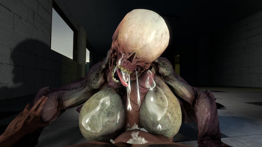 1boy 1girls 3d aroused blowjob colloidsfm cum cum_in_mouth cum_inside cum_on_face demon doom drooling featureless_breasts female hell_knight_(doom) huge_breasts human humanoid interspecies male male_human/female_demon male_human/female_humanoid male_on_humanoid paizuri pov straight tongue_out