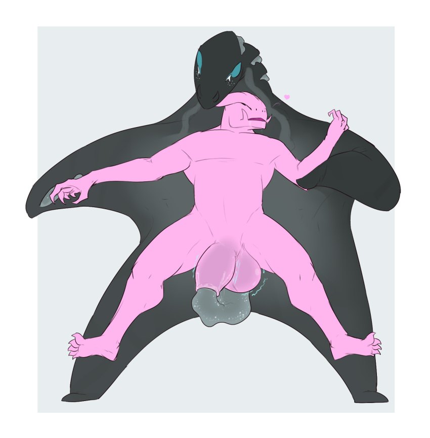 alien ball_inflation esln_(himeros) gay grey_body grey_skin hi_res himerosthegod male male/male male_urethral_insertion muscular otto_(himeros) penis pink_body pink_skin simple_background tentacle unusual_penis urethral urethral_insertion urethral_penetration