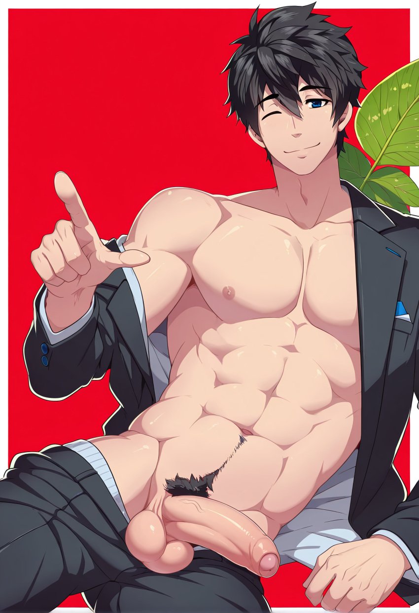 ai_generated bara full_service gay male male_focus male_only muscular muscular_male snackji tomoki_nakamoto yaoi