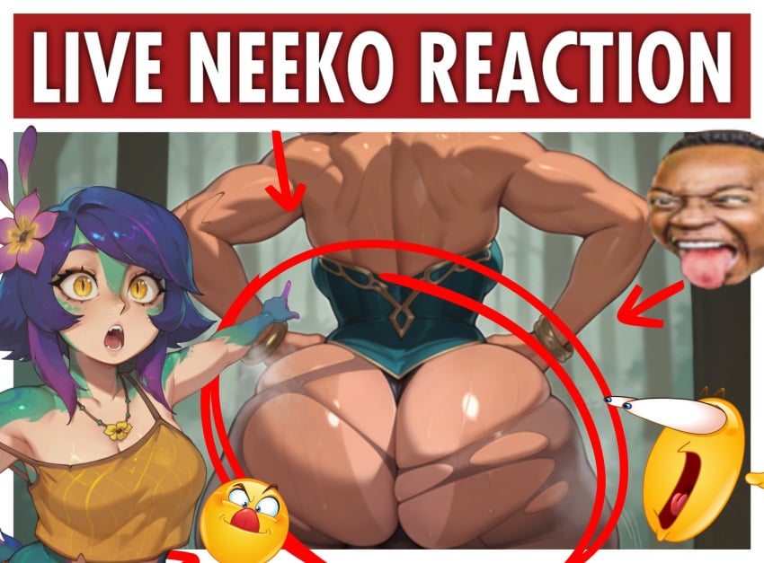 1futa 1girls 2025 ai_generated ass ass_focus big_ass big_breasts bubble_butt child_bearing_hips dat_ass dumptruck_ass emoji fat_ass female futanari hands_on_hips huge_ass implied_futa league_of_legends meme multicolored_hair muscular muscular_futa musk musk_clouds neeko noonyx qiyana_yunalai shocked shocked_expression sweat sweatdrop sweating sweaty tan_body tan_skin tanned tanned_futa text thumbnail torn_clothes torn_clothing torn_pantyhose yellow_eyes