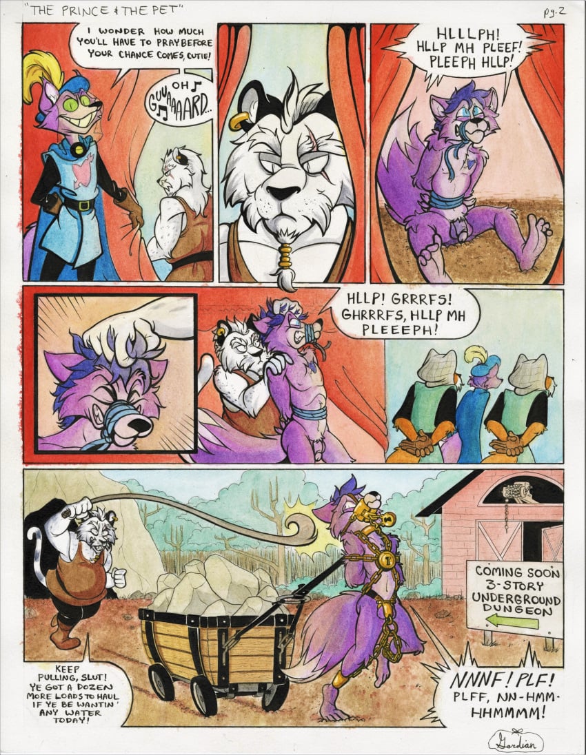 4_toes absurd_res anthro barn bondage bondage bound canid canine canis cart_pull chastity_cage chastity_device clothed clothing collar comic cuff_(restraint) detailed_background dialogue domestic_dog doppleganger feet fur genitals gordian guard hair hair_grab hi_res lock malcolm_(applelover22) male male/male mammal minecart muzzle_(object) muzzled nude padlock penis peril permanent restraints rope rope_bondage rope_muzzle sequence shackled shackled_ankles shackled_wrists shackles signature slave story story_in_description submissive submissive_male tail toes torture touching_hair whip whipping