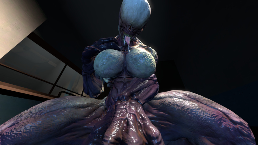 1boy 1girls 3d abs aroused big_breasts big_penis breasts colloidsfm cowgirl_position cum cum_inside demon doom drooling featureless_breasts female hell_knight_(doom) huge_breasts human humanoid interspecies male male_human/female_demon male_human/female_humanoid male_on_humanoid no_eyes penetration pov sex smile straight tongue_out vaginal_penetration