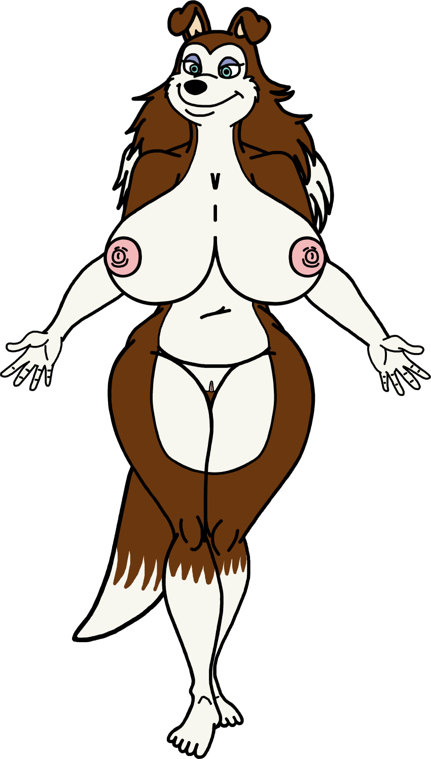 1girls absurd_res anthro anthrofied big_breasts blue_eyes breasts canid canine canis clothing collar colleen_(road_rovers) collie domestic_dog female female_only herding_dog hi_res jakkrapholthailand1993 long_legs mammal nipples nude pastoral_dog pussy road_rovers sheepdog solo standing warner_brothers