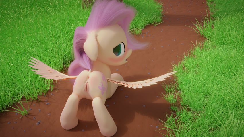 1girls 2019 3d anus ass ass_up bedroom_eyes blush bodily_fluids butt_blush cub cutie_mark day detailed_background equid equine feathered_wings feathers female female_only filly fluttershy_(mlp) friendship_is_magic genital_fluids grass hair hair_on_head hi_res looking_at_viewer mammal my_little_pony narrowed_eyes nude ooredelen open_mouth presenting presenting_anus presenting_hindquarters presenting_pussy pterippus pussy pussy_juice pussy_juice_string seductive solo spread_wings tail_aside wings young