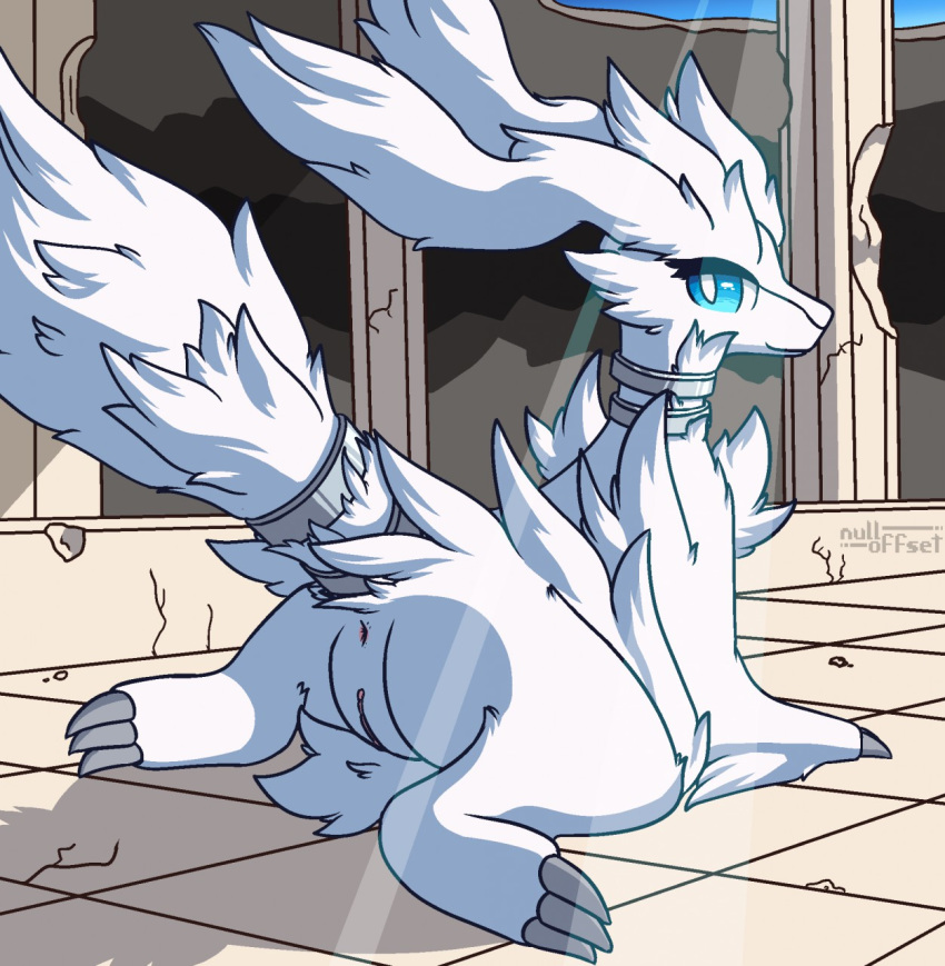 1girls 2019 3_toes all_fours anus ass big_ass big_butt blue_eyes butt claws dat_ass dragon dragon_girl dragoness eye_contact eyelashes feet female female_only feral fur furaffinity furred_dragon furred_scalie furry generation_5_pokemon half-closed_eyes legendary_pokemon looking_at_viewer looking_back mythological_creature mythological_scalie mythology nintendo nude nulloffset pokemon pokemon_(species) pokemon_bw pose presenting pussy reptile reshiram ruins scales scalie smile solo tail text thick_thighs toe_claws vagina video_games watermark white_body white_fur wide_hips wings